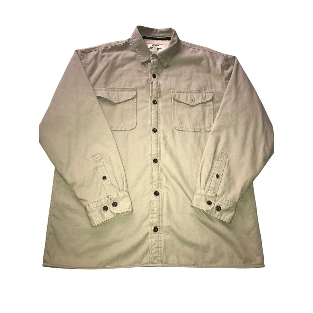 Levi's Men's Jacket Coat Beige Sherpa Lined Trucker Jacket Long Sleeve Size XL - Picture 2 of 6